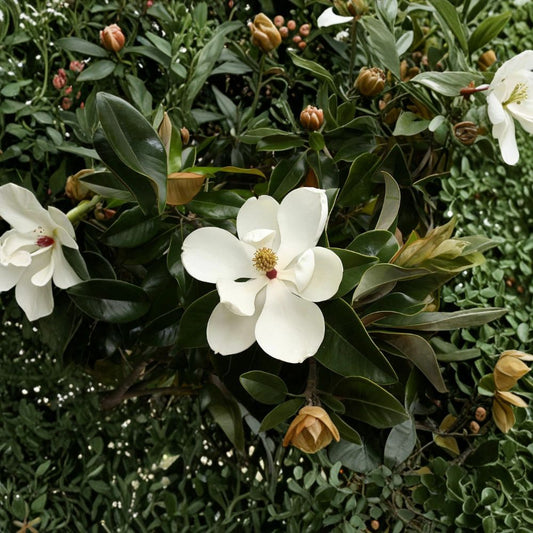 Southern Magnolia Tree – Magnolia grandiflora Live Plant | 6–8 Inch Starter Tree in Pot | Evergreen Flowering Tree | Fragrant White Blooms