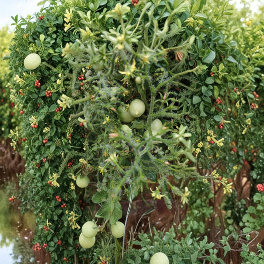 Geranium Kiss Tomato Seeds – Organic Heirloom Dwarf Tomato Seeds | Compact Container Cherry Tomato Variety