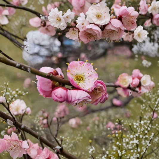Fufen Ume Flowering Tree – Prunus mume ‘Fufen’ Live Plant | 30–36 Inches Tall | Pale Pink Blossom Apricot | Ornamental Patio & Garden Tree