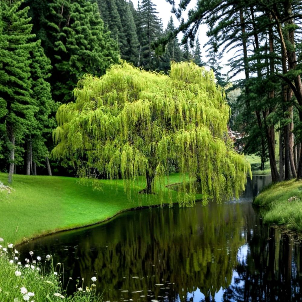 Corkscrew Willow Tree – Salix matsudana ‘Tortuosa’ Live Plant | 3 Ft Tall Bare Root Tree | Curly Branch Ornamental | Fast Growing Shade Tree
