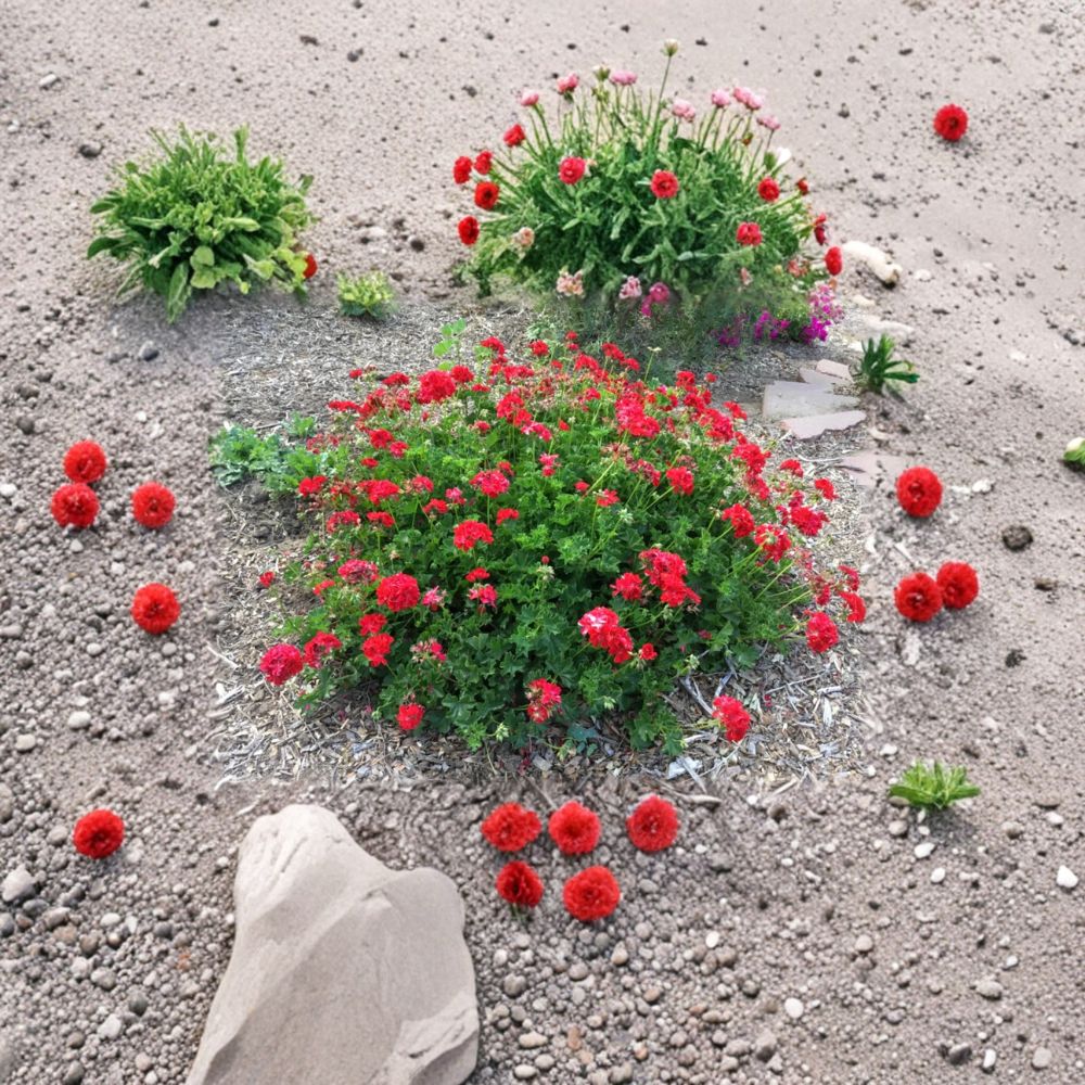 Geranium Mountie Red Pelargonium Sport – 6 Fresh Cuttings | Scarlet Double Blooms | Trailing Ivy Geranium | Sun & Shade Friendly | Easy to Root