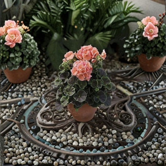 Geranium Bullseye Salmon – Pelargonium Seeds | 1,000 Seeds | Salmon Blooms & Chocolate Foliage | Premium Pot Variety | Easy to Grow