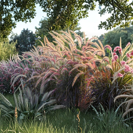 Purple Pennisetum Fountain Grass Live Plant | 4–6 Inch Dwarf Ornamental Grass | Purple Foliage | Perennial Garden Plant | Landscape Accent