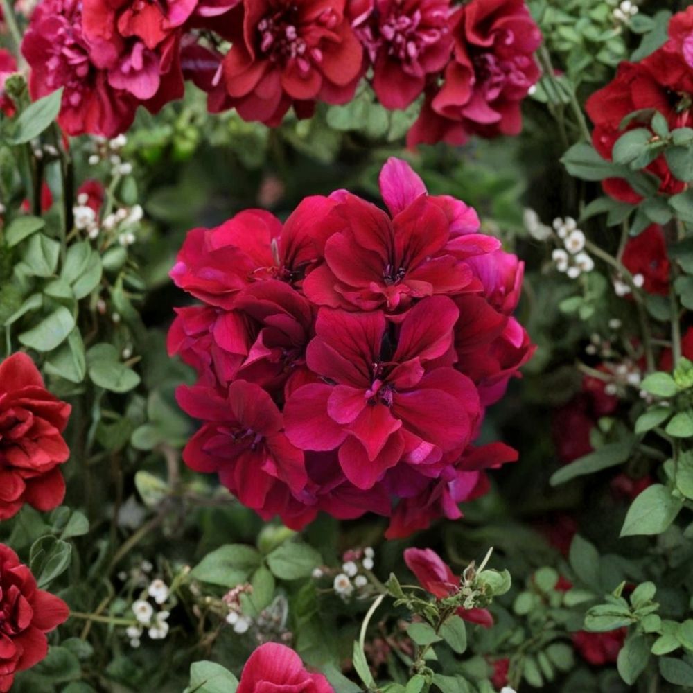Burgundy Geranium Starter Plant – Live Flowering Geranium | Deep Burgundy Blooms | Patio & Container Friendly | Easy to Grow Ornamental Plant