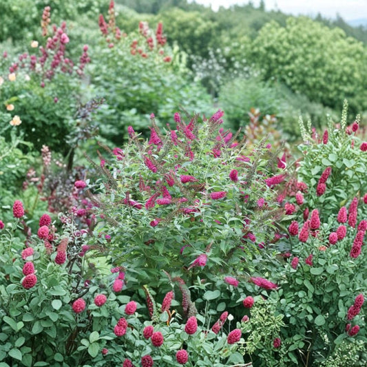 Miss Molly Butterfly Bush – Buddleia ‘Miss Molly’ Live Plant | Quart Pot | Deep Pink Flowers | Pollinator Shrub