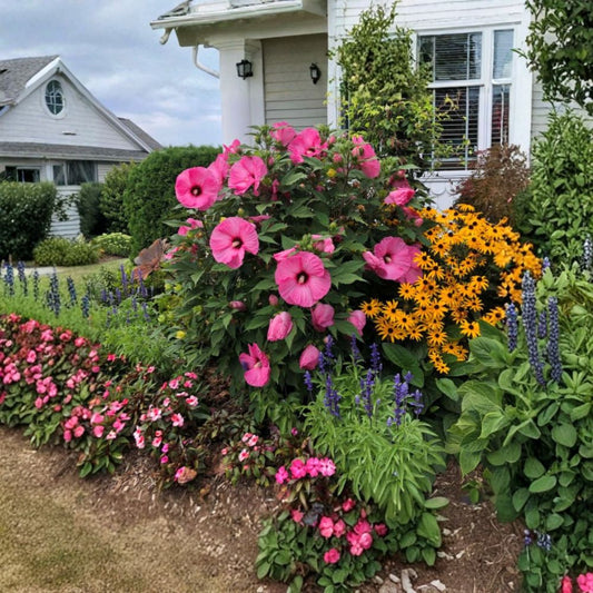 Bush Hibiscus ‘Candy Crush’ – Live Potted Plant | 2.5 Inch Pot | Hardy Perennial Hibiscus | Large Pink Flowers | Full Sun Garden