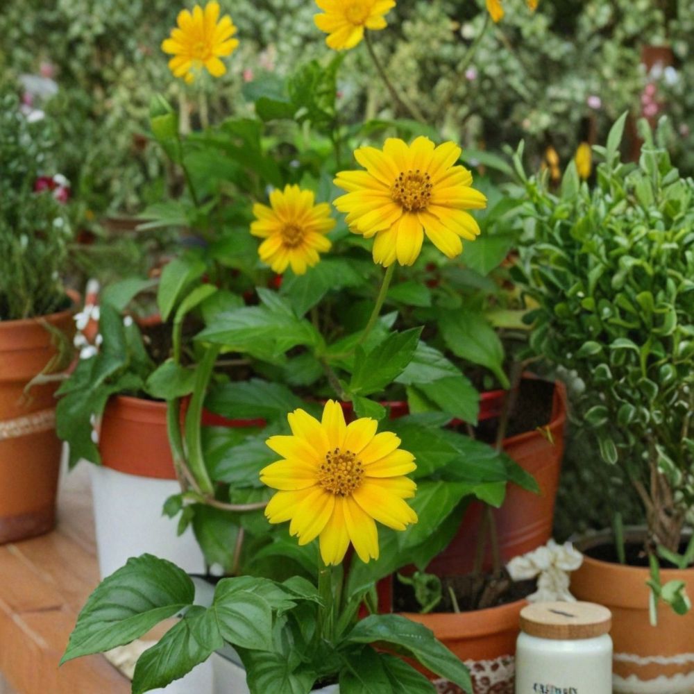 Creeping Daisy Live Plant – Wedelia trilobata Rooted Starter + 5 Cuttings | Yellow Perennial Ground Cover | Hanging Basket & Garden Friendly | Easy to Grow