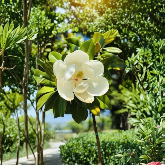 Southern Magnolia Live Plant – Magnolia grandiflora | 2" Pot | Fragrant White Flowers | Evergreen Ornamental Tree | Garden Gift