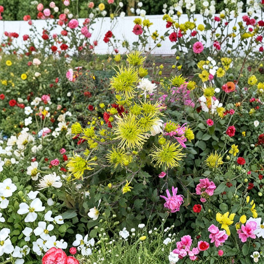 Green Chrysanthemum Plant – Large Bloom Mum Live Plant | 5 Inch Flowers | Potted Perennial Chrysanthemum | Unique Green Garden Flower | Fall Blooming Plant