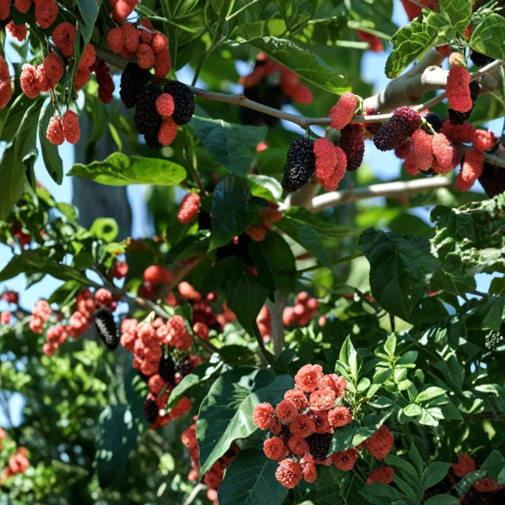 Dwarf Everbearing Mulberry Tree – Morus spp. Live Plant | 3–15 Inches Tall | Compact Fruit Tree | Container Friendly