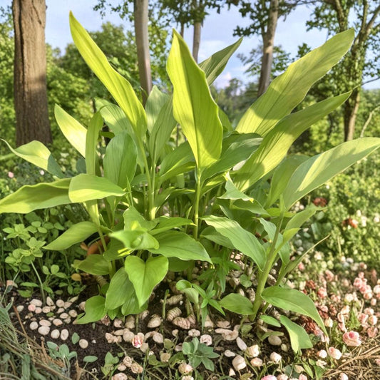 Live Yellow Turmeric Plant – Curcuma longa | 4–6 Inch Rooted Starter | Fresh Turmeric Rhizome | Tropical Herb Plant | No Pot