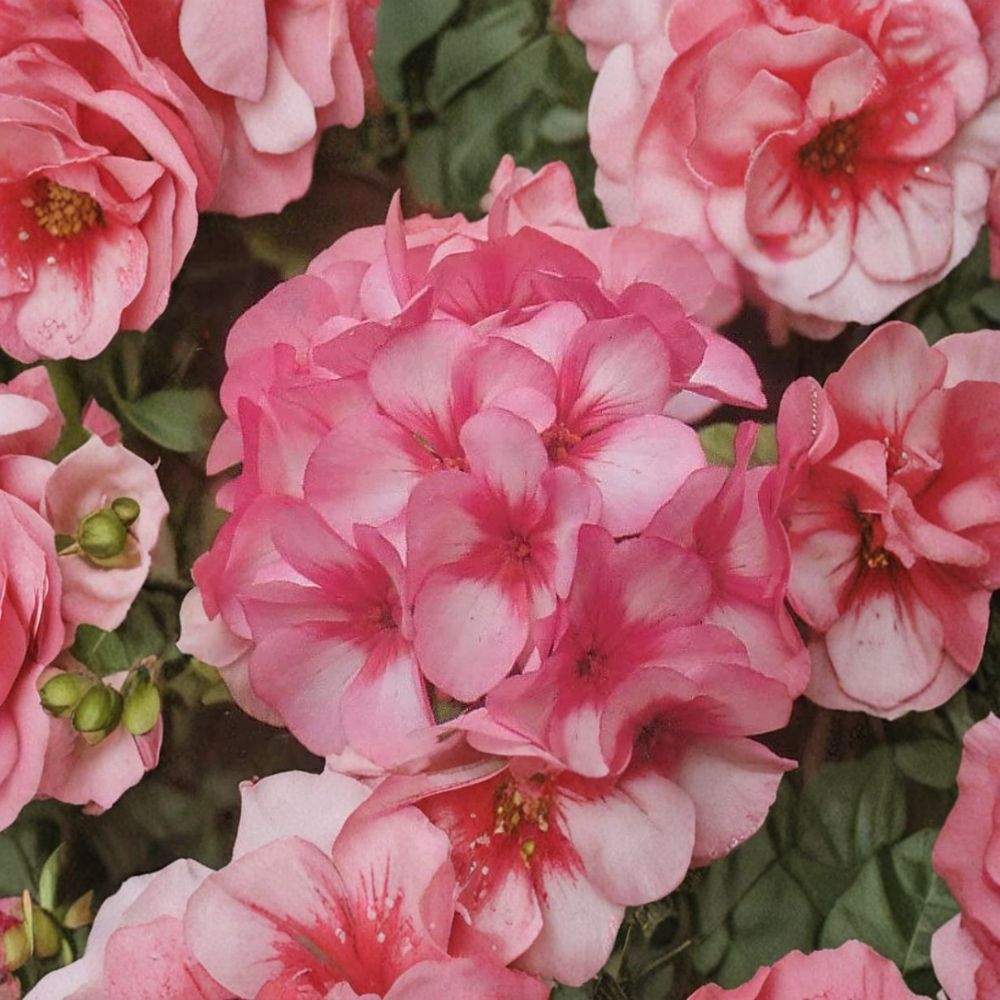 Mavericks Bicolor Geranium Seeds – 8 Annual Pelargonium Seeds | Pink & White Summer Blooms