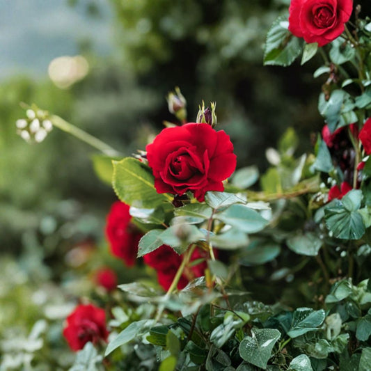 Crimson Glory Climbing Rose – Live Starter Plant | 4–6 Inches Tall | Ships Without Pot | Dark Velvety Red Flowers | Climbing Rose