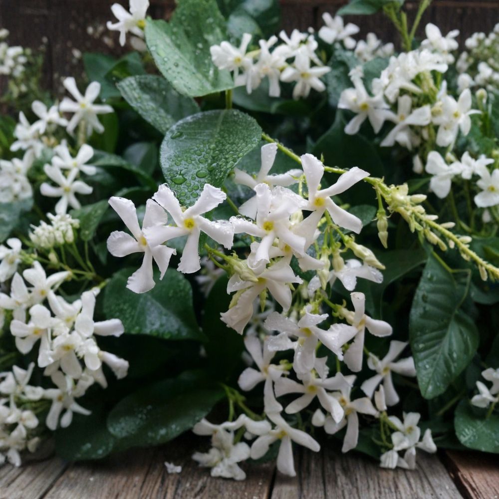 Confederate Star Jasmine Plant – Trachelospermum jasminoides Live Starter | 3–10 Inches Tall | Fragrant Climbing Vine | Bare Root