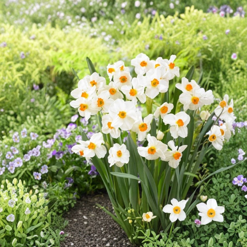 Narcissus Geranium Daffodil Bulbs – 10 Spring Flower Bulbs | Fragrant Heirloom Daffodils | Deer Resistant Garden Flowers