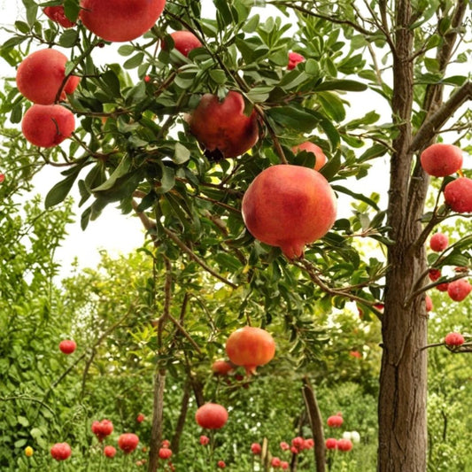 Salavatski Pomegranate Tree – Live Fruit Plant | Cold Hardy Pomegranate | Sweet-Tart Red Fruit | Full Sun | Zones 6–9 | Easy to Grow