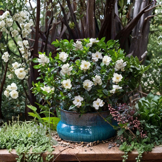 Live Jubilation Gardenia Plant – Gardenia jasminoides | 2.5 Qt Pot | Fragrant White Blooms | Evergreen Shrub | Patio & Garden Ready