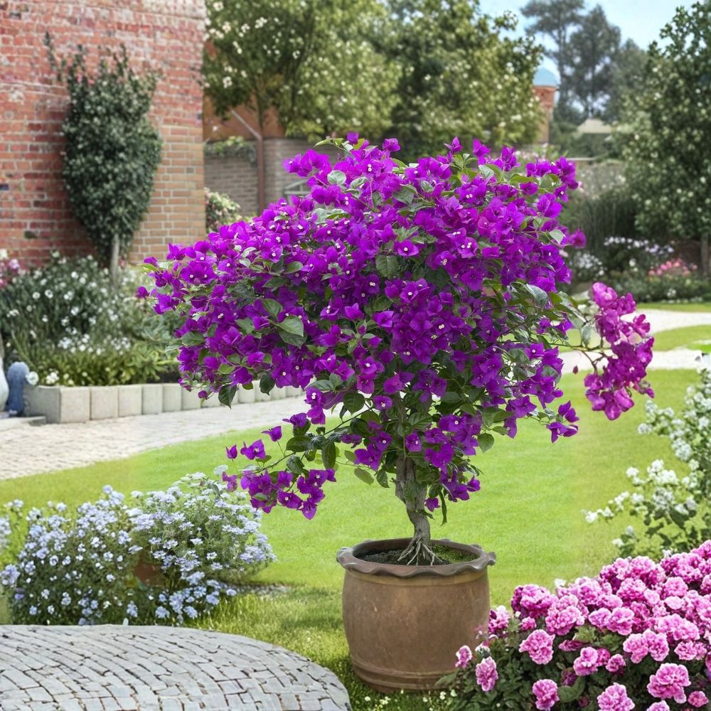 Violet Bougainvillea – Live Starter Plant | Well-Rooted Plug in 3 Inch Pot | Tropical Flowering Vine | Easy to Grow