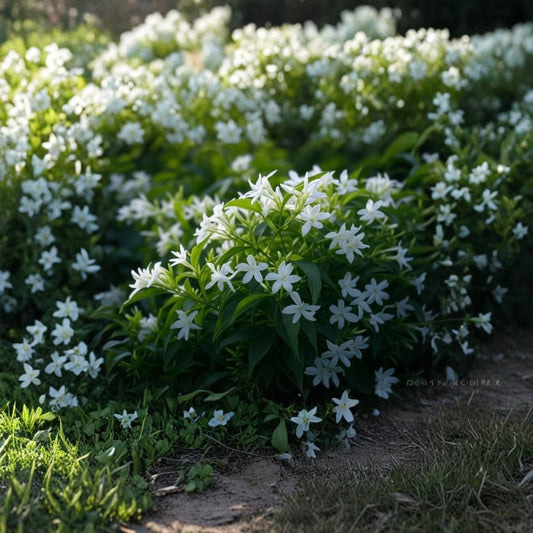 Star Jasmine Plant – Trachelospermum jasminoides Live Rooted Stem | 6–12 Inch Starter | Fragrant White Climbing Vine | Evergreen Garden & Patio Plant