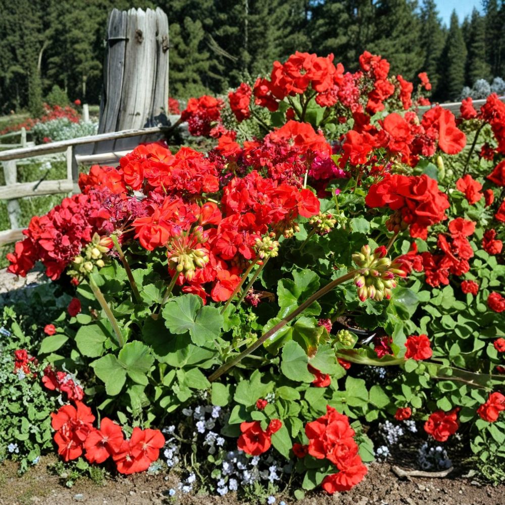 6 Red Geranium Cuttings – Fresh Live Plant Starters | Fragrant Bright Red Blooms | Hardy Flowering Pelargonium | Patio & Garden Friendly