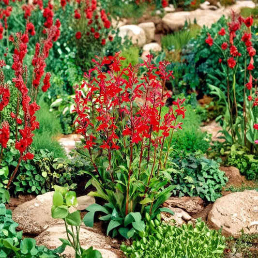 Red Cardinal Flower – Lobelia cardinalis Bare Roots | Set of 5 | Native Perennial | Hummingbird & Pollinator Plant