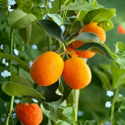 Sweet Meiwa Kumquat Live Citrus Tree – 2–5 Inch Seedling | 4 Inch Pot | Fortunella / Citrus | Edible Fruit Tree | Patio & Indoor Friendly | Potted Plant