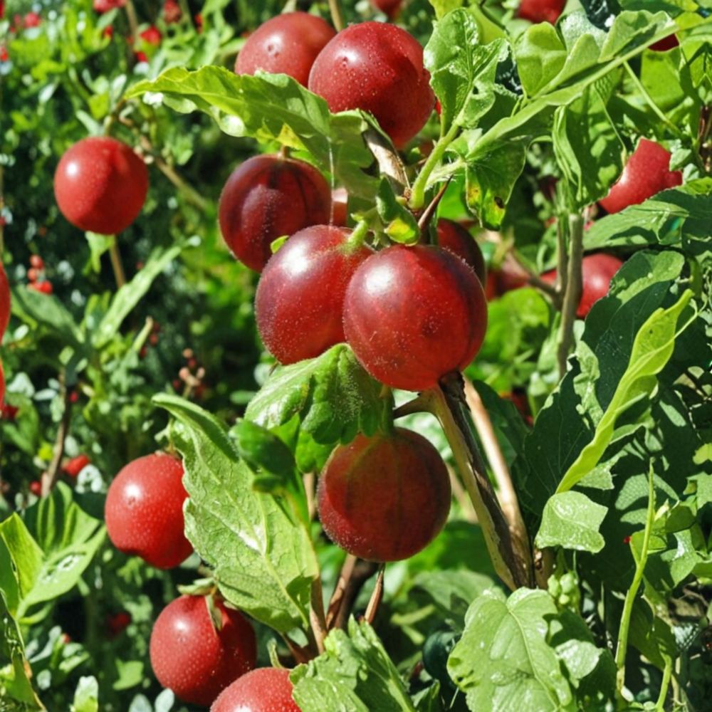 Captivator Gooseberry – Live Rooted Plant | Self-Pollinating Berry Shrub | Sweet Red Purple Gooseberries | Zones 3–8