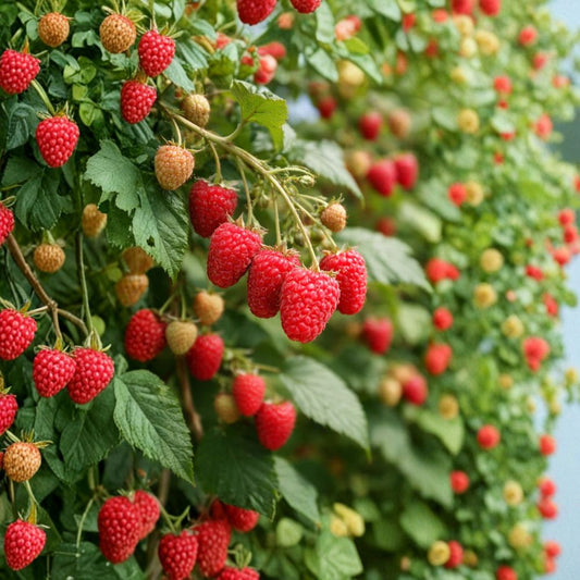 Joan J Raspberry – Live Bare Root Cane | Thornless Everbearing Variety | Sweet Red Berry Plant | Home Garden Favorite