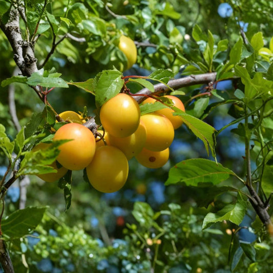 Dwarf Shiro Plum Tree – Live Bare Root Fruit Tree | Self-Pollinating Yellow Plum | Fast Growing Orchard Starter