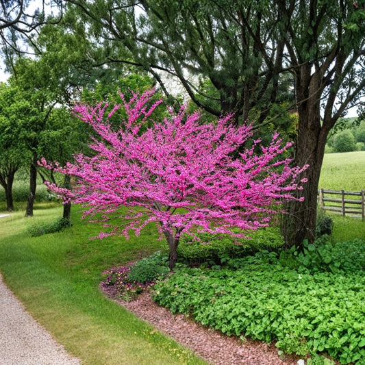 Eastern Redbud Tree – Cercis canadensis Live Plant | 2–3 Feet Tall Potted | Pink Spring Bloom Tree | Ornamental Garden Tree | Cold Hardy Landscape Favorite