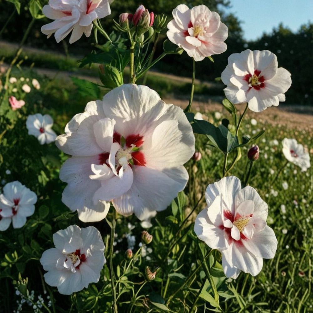 Double Flower White Althea Rose of Sharon – Live Shrub Plant | 2 Gallon Size | Double White Blooms | Hardy Landscape Plant | Easy to Grow
