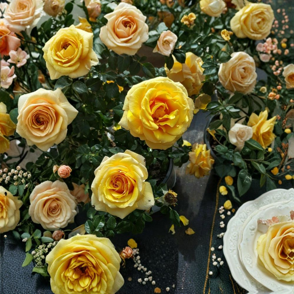 St. Tropez Floribunda Rose – Rosa Live Bush Plant | 3 Gallon Size | Abundant Blooming Rose Shrub | Landscape & Garden Favorite | Easy Care Flowering Plant