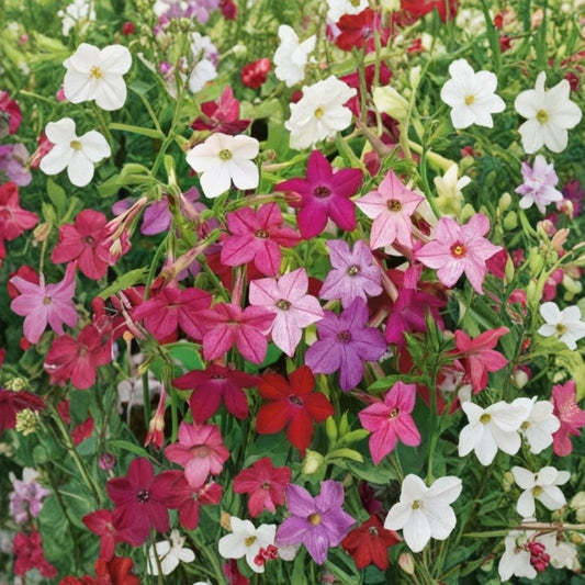 Jasmine Tobacco Seeds Mix – Nicotiana alata 10,000+ Pack | Fragrant Evening Blooms | Colorful Flowering Annual | Pollinator Friendly Garden
