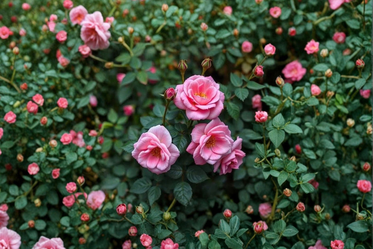 Rose ‘Jianqiu Shui’ Live Plant – 2–3 Gallon Climbing Rose | Apricot Pink Semi-Double Flowers with Deep Rose Eye | Rare Spring-Blooming Garden Rose