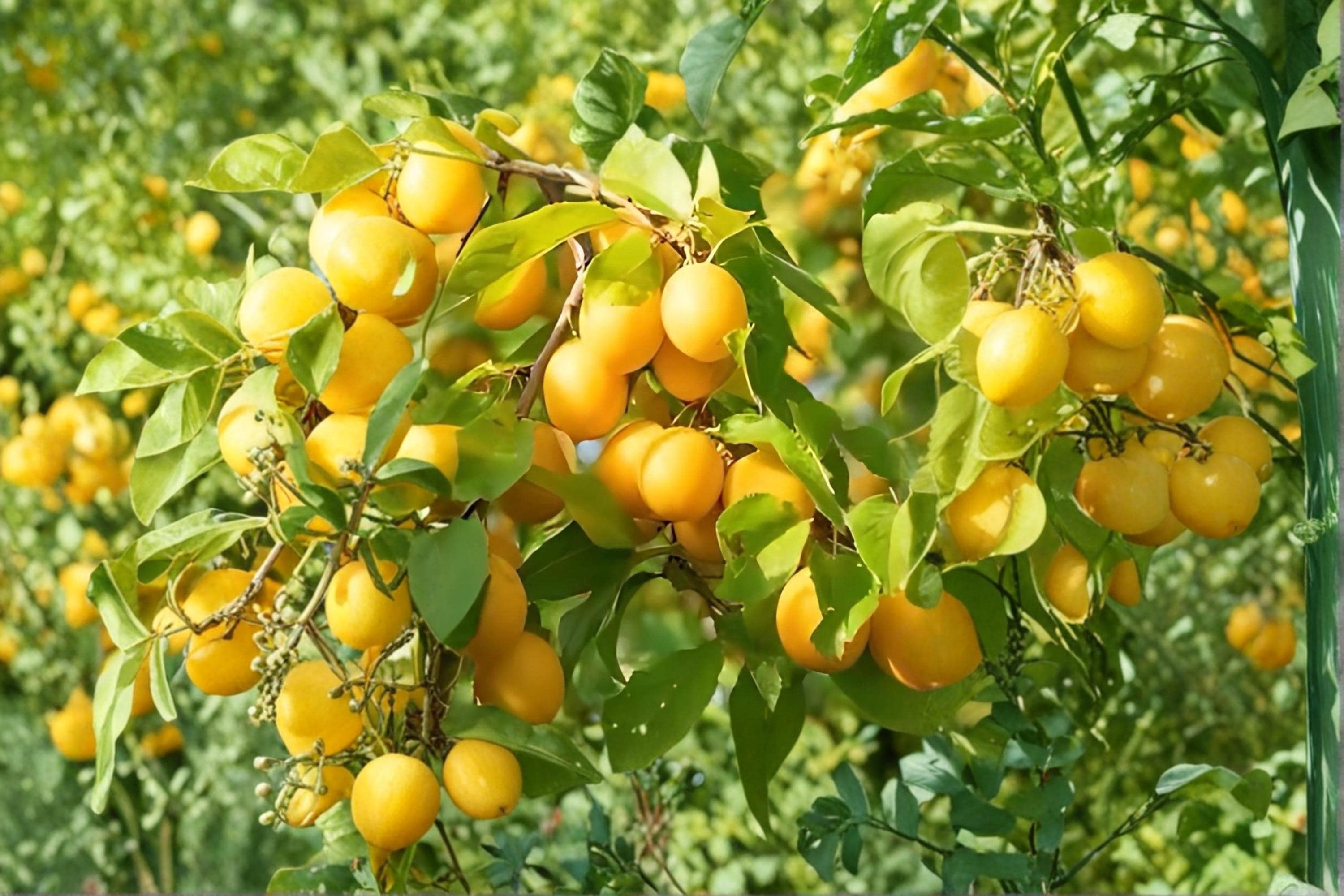 Golden Yellow Plum Tree 1 Plant ~2 ft Tall (Prunus domestica) Bare Root Fruit Tree
