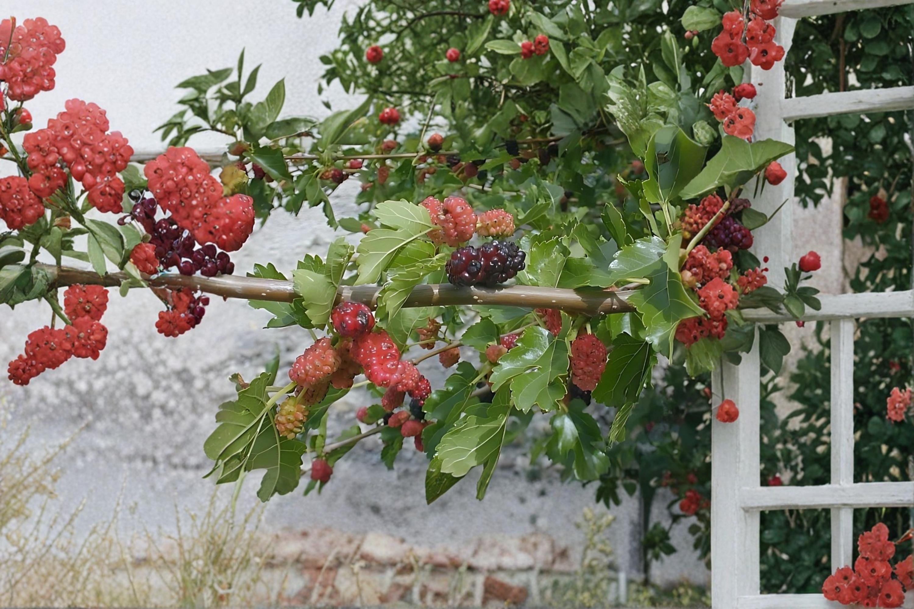 White Mulberry 2 Live Plants 18" Tall (Morus alba) Fruit Tree