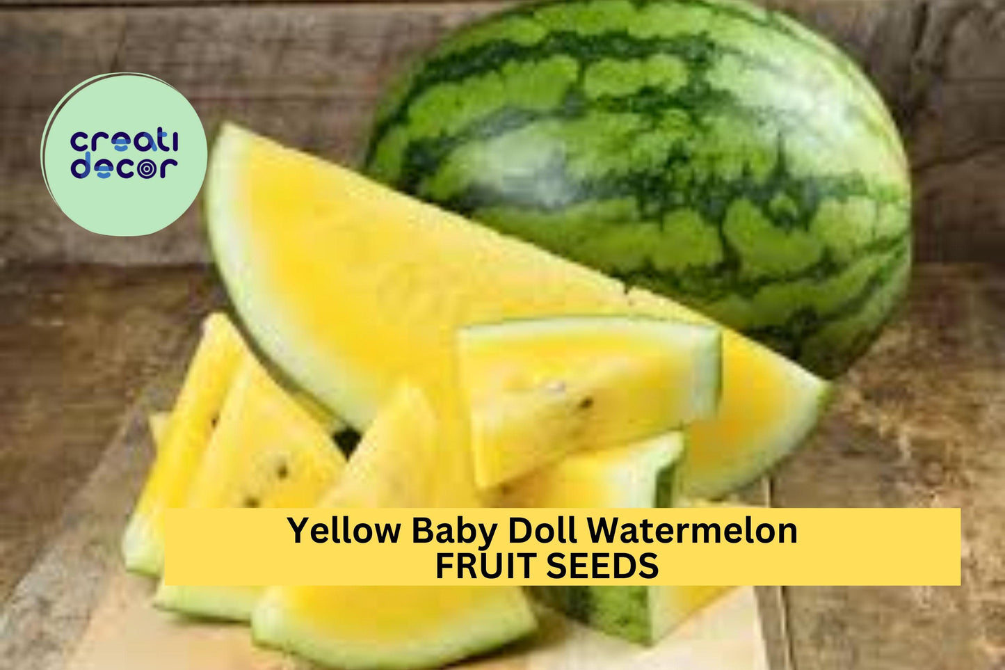 50+ Yellow Baby Doll Watermelon Seeds – Sweet Golden Flesh for Garden Planting, Compact Early Harvest Variety – USA