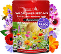 Wildflower Seeds Bulk - 85,000 Count, 35 Varieties, Annual & Perennial Mix for Garden Planting, Native Wildflowers
